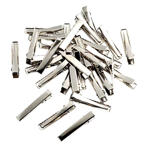 Baoblaze Dividir Clips De Pico De Pato, Pinzas De Peinado para El Cabello Pinzas De Metal para Peluquería Seccionamiento para Herramientas De Peluquería - Plata, 30Pack