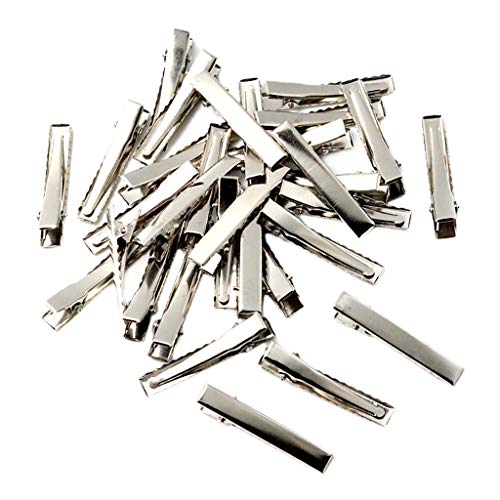 Baoblaze Dividir Clips De Pico De Pato, Pinzas De Peinado para El Cabello Pinzas De Metal para Peluquería Seccionamiento para Herramientas De Peluquería - Plata, 30Pack