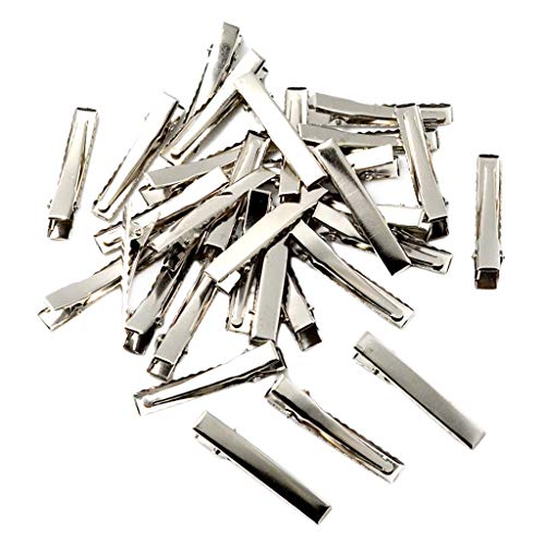 Baoblaze Dividir Clips De Pico De Pato, Pinzas De Peinado para El Cabello Pinzas De Metal para Peluquería Seccionamiento para Herramientas De Peluquería - Plata, 30Pack