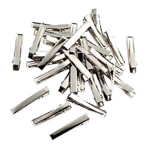 Baoblaze Dividir Clips De Pico De Pato, Pinzas De Peinado para El Cabello Pinzas De Metal para Peluquería Seccionamiento para Herramientas De Peluquería - Plata, 30Pack