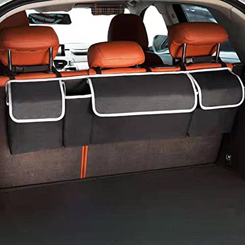 BAOLE Organizador Coche, Almacenamiento De Respaldo De Asiento Plegable De Tela De PVC 600D 3 Bolsillos Grandes Y Correas De Hombro Ajustables,para La Mayoría De Los Vehículos