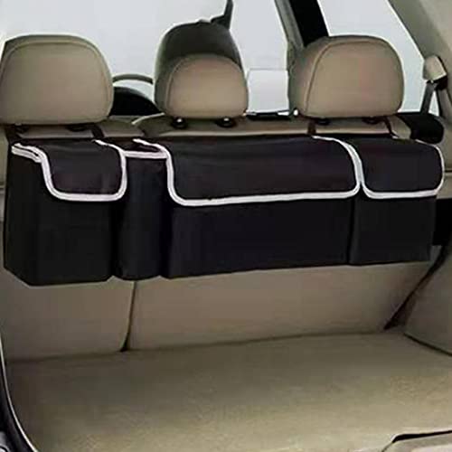 BAOLE Organizador Coche, Almacenamiento De Respaldo De Asiento Plegable De Tela De PVC 600D 3 Bolsillos Grandes Y Correas De Hombro Ajustables,para La Mayoría De Los Vehículos