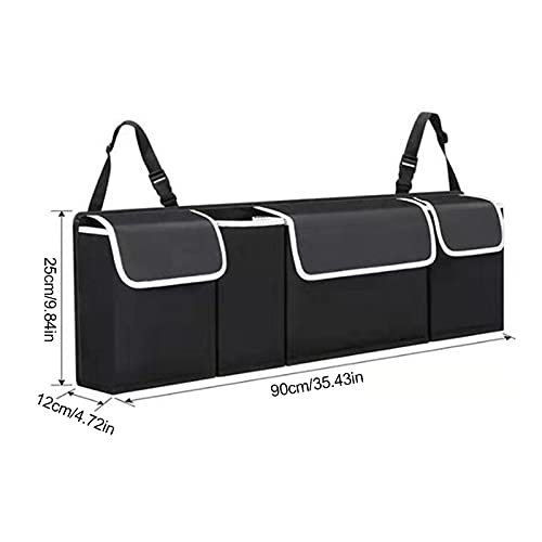 BAOLE Organizador Coche, Almacenamiento De Respaldo De Asiento Plegable De Tela De PVC 600D 3 Bolsillos Grandes Y Correas De Hombro Ajustables,para La Mayoría De Los Vehículos