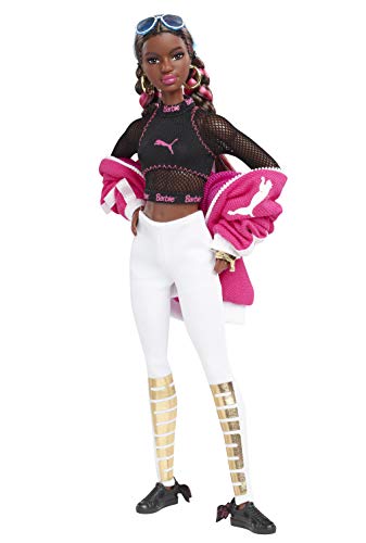 Barbie Collector, muñeca total look deportivo Puma con zapatillas rosas y blancas (Mattel FJH70)