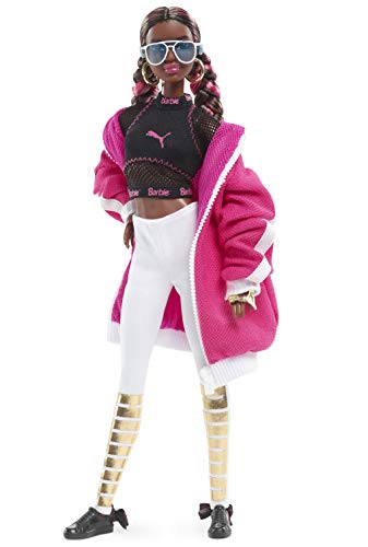 Barbie Collector, muñeca total look deportivo Puma con zapatillas rosas y blancas (Mattel FJH70)