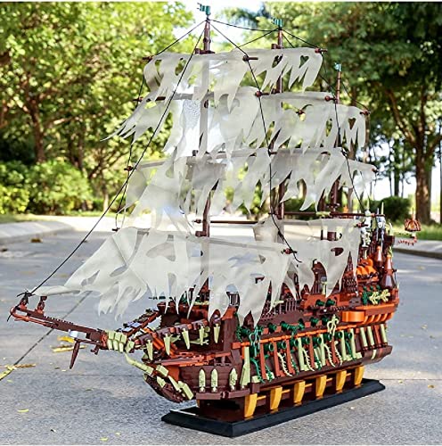 Barco pirata modelo 13138, juego de construcción de ladrillos de sujeción MOC grandes, barco de vela Flying Dutchman, compatible con piezas de barco pirata Lego 3653