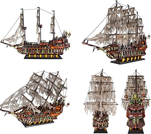 Barco pirata modelo 13138, juego de construcción de ladrillos de sujeción MOC grandes, barco de vela Flying Dutchman, compatible con piezas de barco pirata Lego 3653