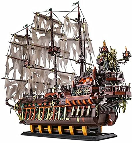 Barco pirata modelo 13138, juego de construcción de ladrillos de sujeción MOC grandes, barco de vela Flying Dutchman, compatible con piezas de barco pirata Lego 3653