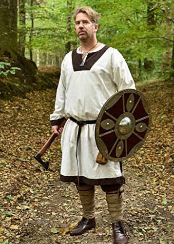 Battle-Merchant - Pantalones Bombachos Medievales Olaf para Hombre - para Larp Vikingo - Marrón - XL