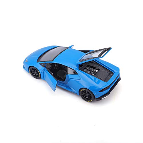 Bauer Spielwaren Diseño Elite Transporter Lamborghini Urus + Lamborghini Huracán Coupé: Modelo transportador con Remolque, 2 Coches Modelos, Puertas para Abrir, Escala 1:24, 43 cm, Azul (532753)