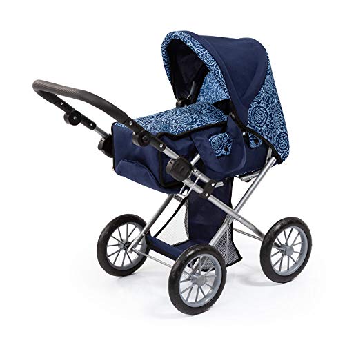 Bayer Design- Cochecito City Star, Plegable, Combolsa, Moderno, Para Muñecas de Hasta 46 Cm, Color Azul Comestampado (13603Aa)