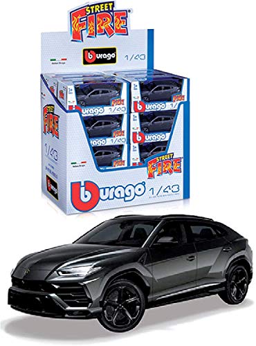 BBURAGO - Lamborghini Urus Die Cast en Escala 1:43, Color Gris, Azul, 18-30392