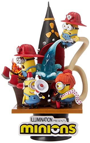 Beast Kingdom Toys Diorama de Bomberos de PVC de Minions D-Stage Diorama de 15 cm (DS-049)