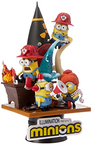 Beast Kingdom Toys Diorama de Bomberos de PVC de Minions D-Stage Diorama de 15 cm (DS-049)