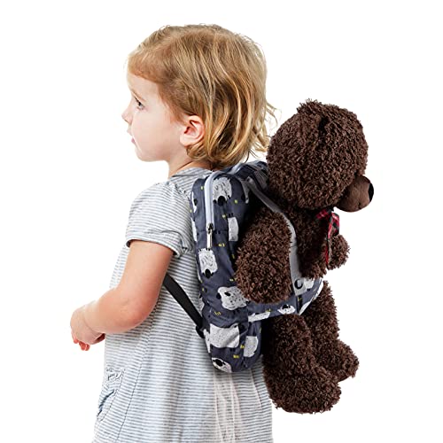 Bebamour Mochila Porta muñecas 100% algodón, Mochila para niños para Bolsa de Almacenamiento de Accesorios para muñecas (Oveja Gris)