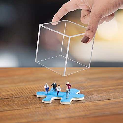 Belle Vous Cajas de Metacrilato Transparente (Pack de 3) Cubos 3 Tamaños Distintos - Vitrina Expositora para Colecciones – Organizar/Proteger del Polvo – Figuras de Acción, Miniaturas, Juguetes