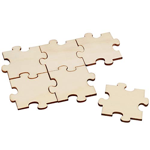 Belle Vous Rompecabezas de Madera Puzzle Personalizado para Pintar sin Acabado (Pack de 100) 4,5 x 3,8 cm - Puzzle Madera Actividades Infantiles, Puzzle en Blanco Manualidades Libro Invitados Fiesta