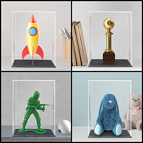 BELLE VOUS Vitrina Expositora de Acrílico Transparente – 25 x 20 x 30 cm - Expositor Metacrilato Grande a Prueba de Polvo para Figuras de Acción, Juguetes, Mini Figuras, Coleccionables y Modelos