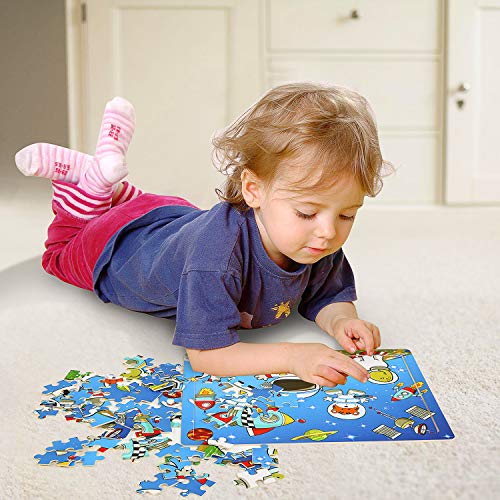 BelleStyle Puzzle de Madera, 60 Piezas Rompecabezas de Madera Aprendizaje Temprano, Juegos Educativos 3 4 5 6 Años Regalo de Cumpleaños y Navidad - 6 Paquetes