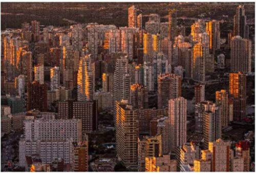 Benidorm Skyscraper in Sunset Lights Provincia de Alicante España Rompecabezas grandes de 500 piezas para adultos Juguete educativo para niños Juegos creativos Entretenimiento Rompecabezas de madera