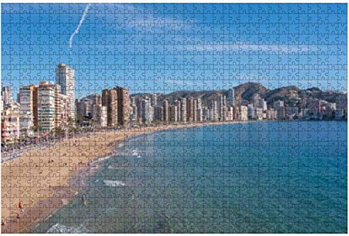 Benidorm Skyscraper in Sunset Lights Provincia de Alicante España Rompecabezas grandes de 500 piezas para adultos Juguete educativo para niños Juegos creativos Entretenimiento Rompecabezas de madera