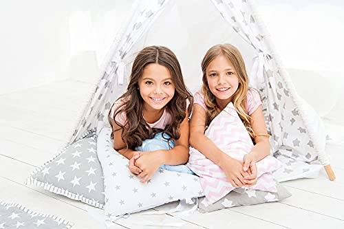 Best For Kids Tipi tienda de campaña india Wigwam para niños con accesorios (bosque animales gris)