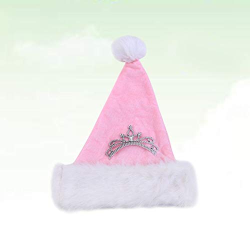 BESTOYARD Gorro de Navidad rosa de peluche para niños, niños y adultos, Navidad, vacaciones, fiesta, accesorios