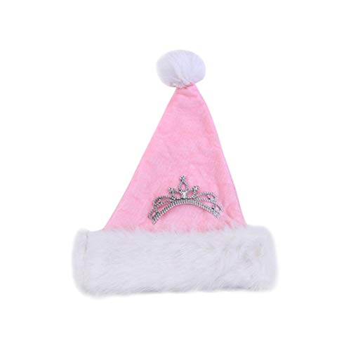 BESTOYARD Gorro de Navidad rosa de peluche para niños, niños y adultos, Navidad, vacaciones, fiesta, accesorios