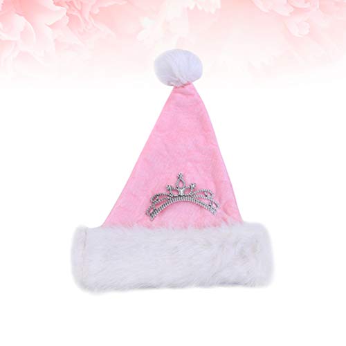 BESTOYARD Gorro de Navidad rosa de peluche para niños, niños y adultos, Navidad, vacaciones, fiesta, accesorios