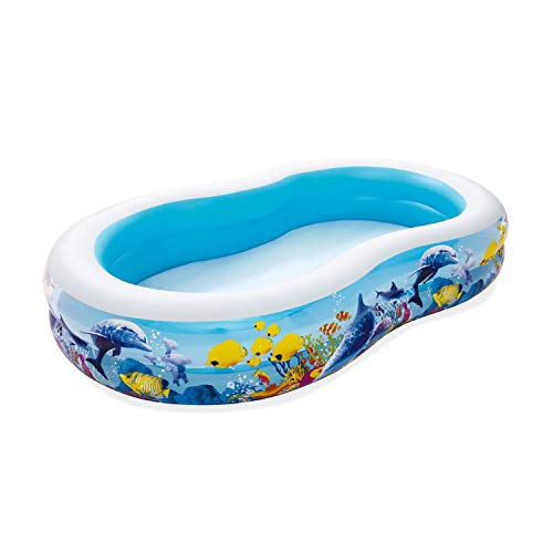 Bestway 54118 Piscina Hinchable Infantil Fondo Marino, 262 x 157 x 46 cm, Multicolor