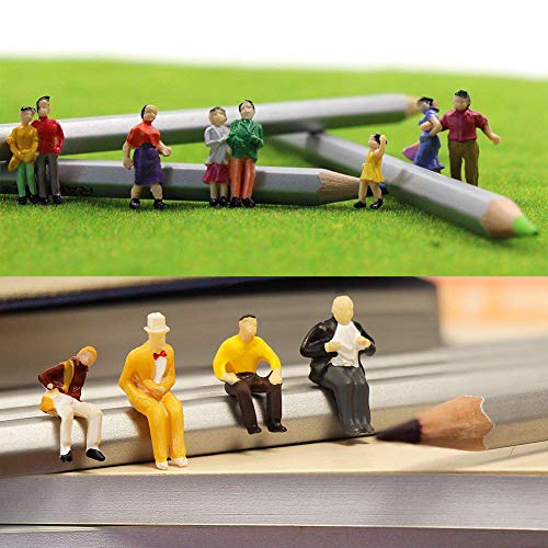 BESTZY 50pcs Mix Pintado Cifras Pasajeros Tren Modelo Personas Park Street Para Maqueta Ferroviaria Trenes Scenescapes Plataforma Pasajeros Figuras Miniatura(1:50)