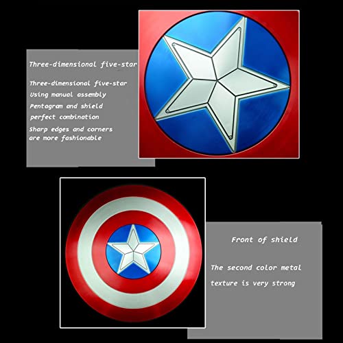 BFLAKWM Escudo Capitan America Material ABS 1: 1 Adulto Apoyos de Película Avengers Versión De Película De Mano Juguete De rol De Superhéroe Capitán América Shield 57 cm