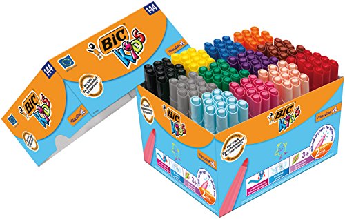 BIC Bolígrafos para colorear Visacolor XL 144 Classpack para niños