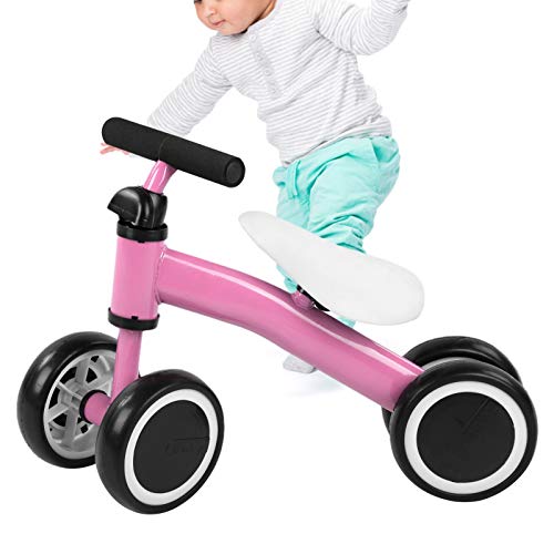 Bicicleta de Aprendizaje para Caminar, Andador de Scooter de Equilibrio para bebés y bebés, niños pequeños, Aprender a Caminar, sin Pedales, Juguetes para Montar(Rosa)