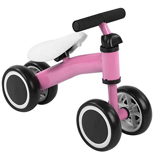 Bicicleta de Aprendizaje para Caminar, Andador de Scooter de Equilibrio para bebés y bebés, niños pequeños, Aprender a Caminar, sin Pedales, Juguetes para Montar(Rosa)