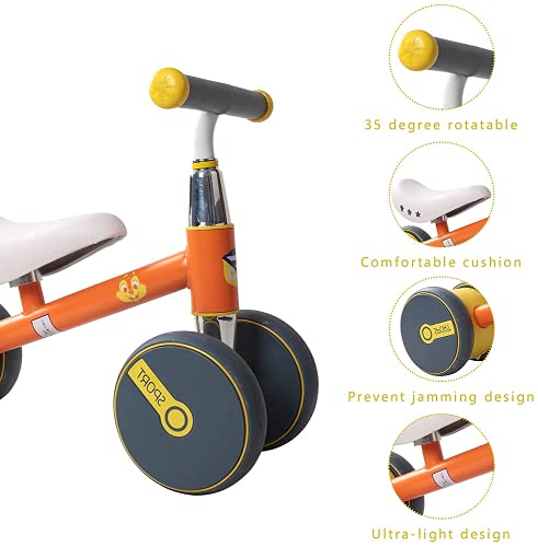 Bicicleta de Equilibrio para bebé | Bicicleta de Empuje para niños pequeños de 10 a 36 Meses, sin Pedal, para bebés, 4 Ruedas, Bicicleta para niños pequeños