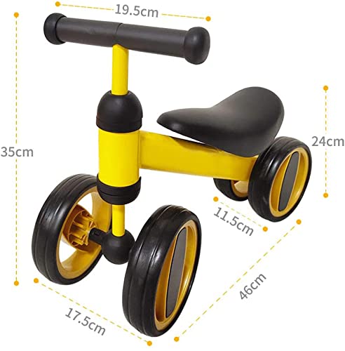 Bicicleta De Equilibrio para Niños Bebés|Andador para Niños De 1 a 3 Años|Bicicleta para Bebés Sin Pádel|Juguetes para Montar|Regalo De Cumpleaños para Niñas y Niños (Amarillo)