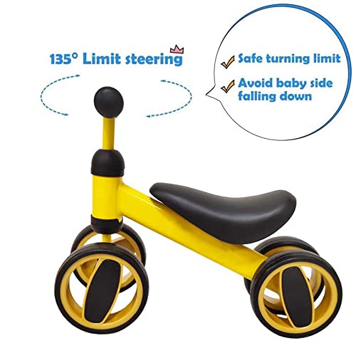 Bicicleta De Equilibrio para Niños Bebés|Andador para Niños De 1 a 3 Años|Bicicleta para Bebés Sin Pádel|Juguetes para Montar|Regalo De Cumpleaños para Niñas y Niños (Amarillo)