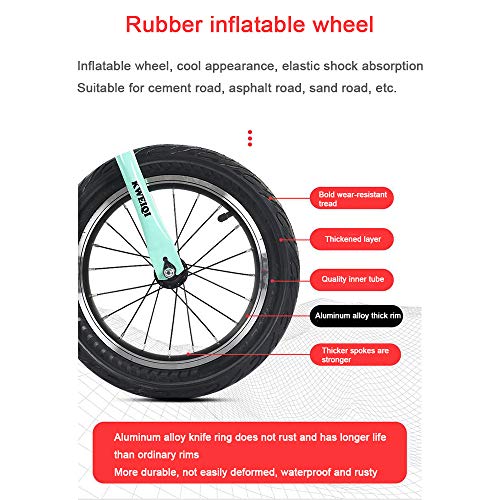 Bicicleta Sin Pedales 2 Años Stoy Asiento Ajustable Rueda Inflable De Goma Absorción De Choque Elástico para Niños De 3-6 Años