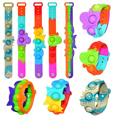 Big cat &kittens Pop it Fidget Toy Set, push Pop Bubble pulsera de juguete, juguete antiestrés, juguetes fidgets para niños y adultos, juguetes para Halloween (5 unidades)