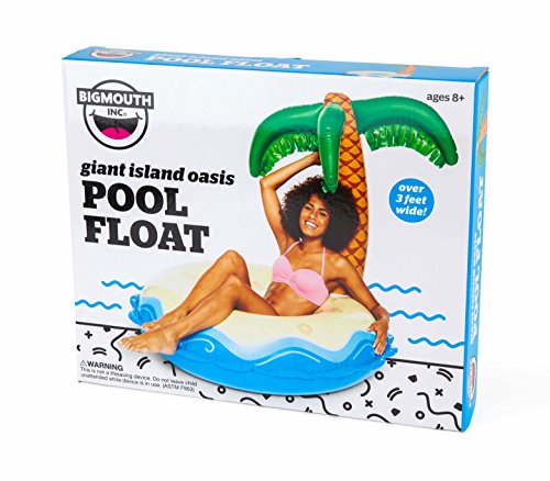 Bigmouth Inc. Flotador de Piscina Palmera Gigante Inflable - Divertido Juguete Inflable de Vinilo para Verano, Piscina o Playa, Kit de Parches Incluido