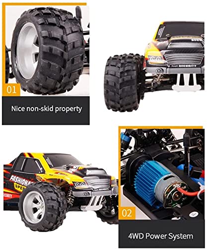 Biiiouu 2.4GHz ELECTRIC Rc Coche 35km / h de alta velocidad Rc Camión monstruo 4wd Off Road Remote Control Car Fast Race Buggy Hobby 1:18 Crawler Monster Truck Racing Juguete for niños Niños Niñas Adu