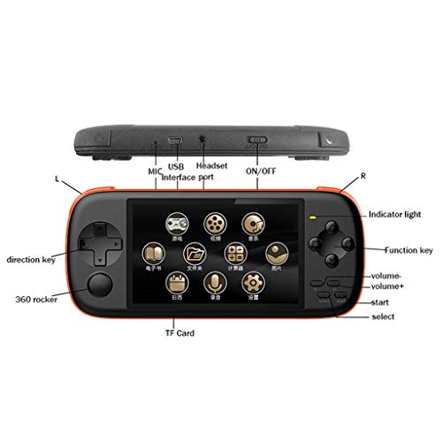 BIlinli POWKIDDY J6 Consola de Juegos portátil Pantalla IPS de 4,3 Pulgadas 1000 mA 8 GB simulador Arcade mame Incorporado 2568 Juegos GIF para niños