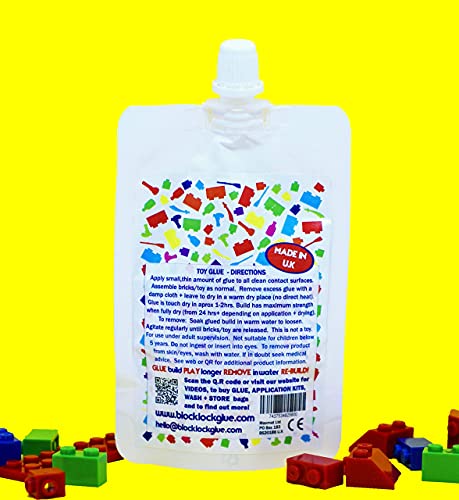 Block Lock - Pegamento para juguetes Lego Mega Blocks Kinex + bloques de juguetes 50 ml