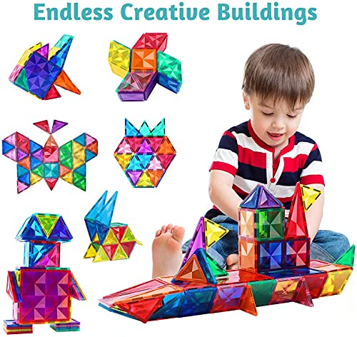 Bloques Magneticos, Theefun 58 Piezas Bloques de Construcción Magnéticos para Niños, Juguetes Construcciones Magneticas para Niños Juguetes Creativos y Educativos