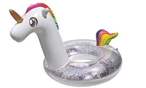 Bluesky 69783 - Boya Gigante Unicornio con Purpurina Hinchable y apilable, Color Blanco - 69783-100 cm - Juego al Aire Libre a Partir de 10 años