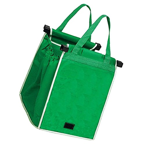 Bolsas Reutilizables Plegables 1pc Supermercado Carrito De La Compra De Agarre Con Los Clips