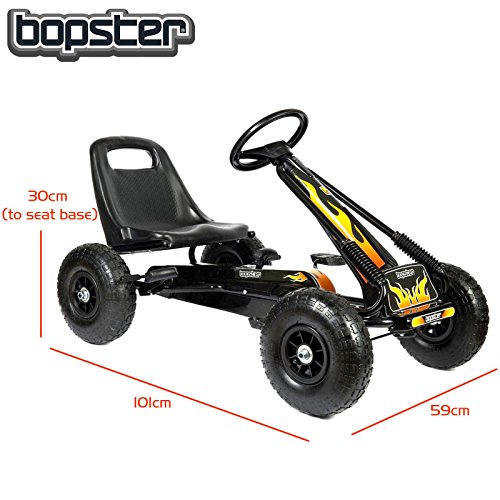 Bopster- Coche De Pedales Go-Kart con Ruedas Hinchables 5-8 Años- Llamas