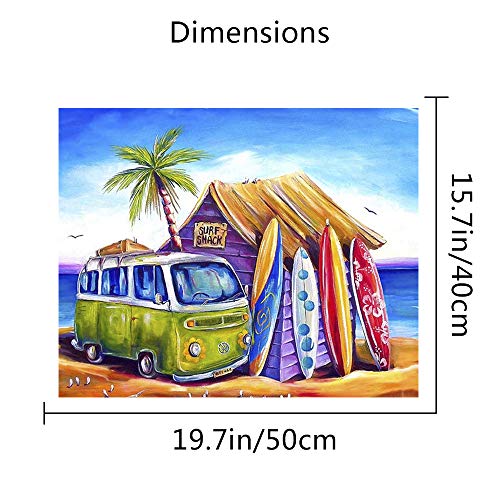 BOUNDAIR Pintar por Numeros Adultos Kit de Pintura al óleo de Lienzo DIY con Pinceles por Números Decoración del Hogar, Sin Marco-- Coche Pequeño (40 x 50 cm)