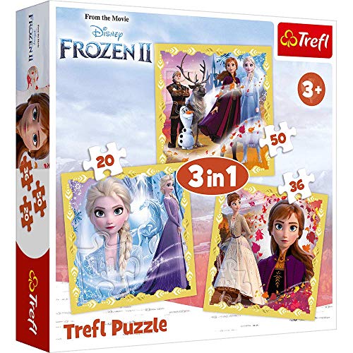 Brandsseller Juego 3 en 1 para niños, 3 puzles con motivos de Frozen 3 La reina de hielo